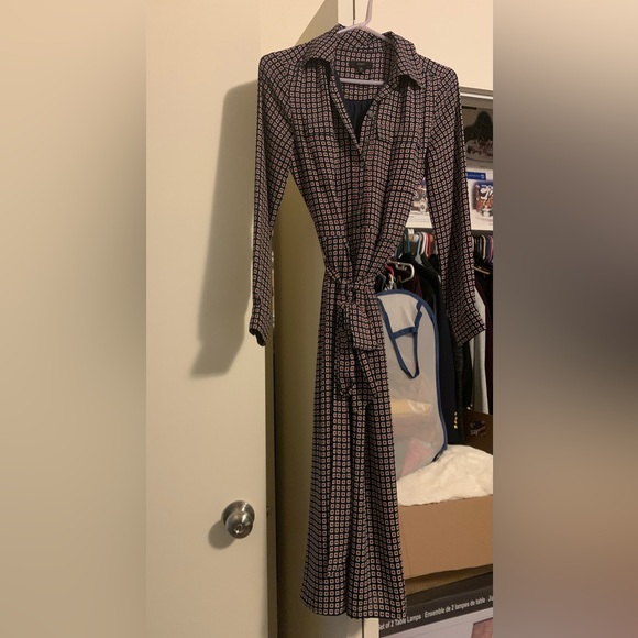 J.CREW Button-front dress in geometric print size 00 - Picture 3 of 5